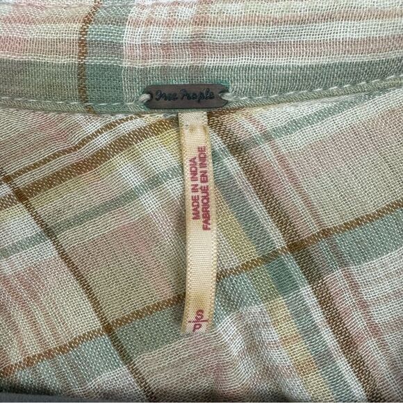 FREE PEOPLE | Nordic Oversized Plaid Button-Up Tunic Shirt Women’s Size Small - Picture 8 of 11